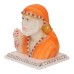 VOILA Sai Statue for Car Dashboard Mandir Pooja Murti Home Décor Office Table Showpiece Set of 1 Orange, Polyvinyl Chloride
